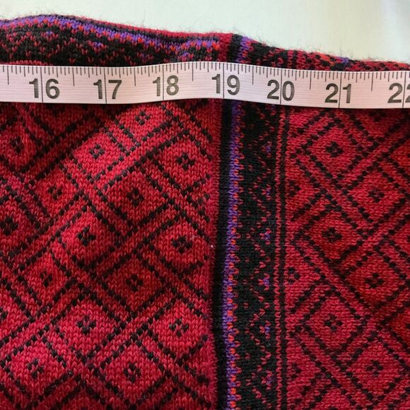Dale Of Norway Womans M Wool Cardigan Sweater Red Nordic Fair isle Floral - Picture 12 of 15